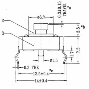 SW-901 Button H:7.0mm