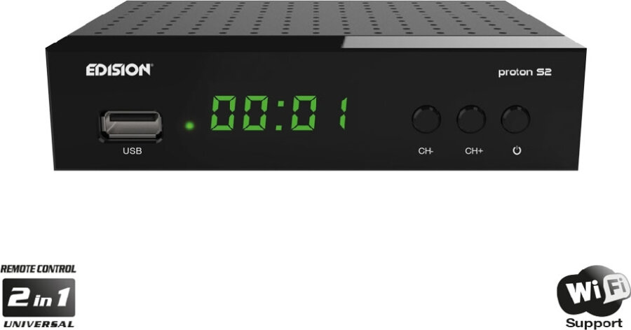 EDISION PROTON S2 Full HD (1080p) DVB-S/S2 Ψηφιακός Δορυφορικός Δέκτης