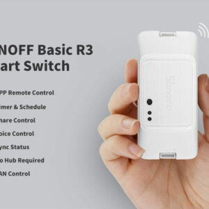 Sonoff Basic R3 Smart Ενδιάμεσος Διακόπτης Wi-Fi σε Λευκό Χρώμα