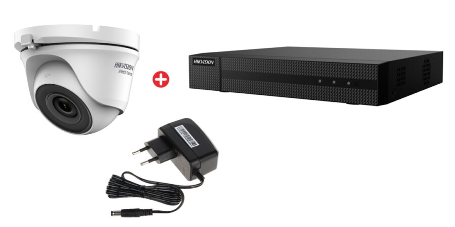 Bundle HIKVISION DVR καταγραφικό, 4x υβριδική κάμερα & τροφοδοτικά