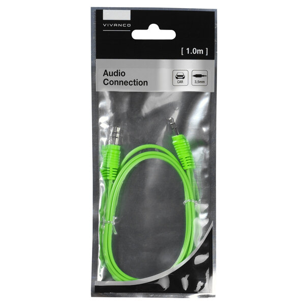 VIVANCO CABLE 3.5mm JACK TO 3.5mm JACK 1m green
