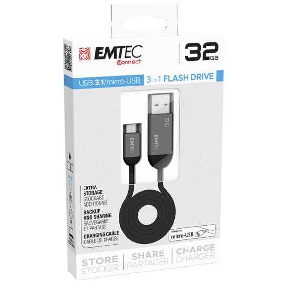 EMTEC EXTERNAL MEMORY ADAPTER MOBILE & GO 32GB USB to MICRO USB T750