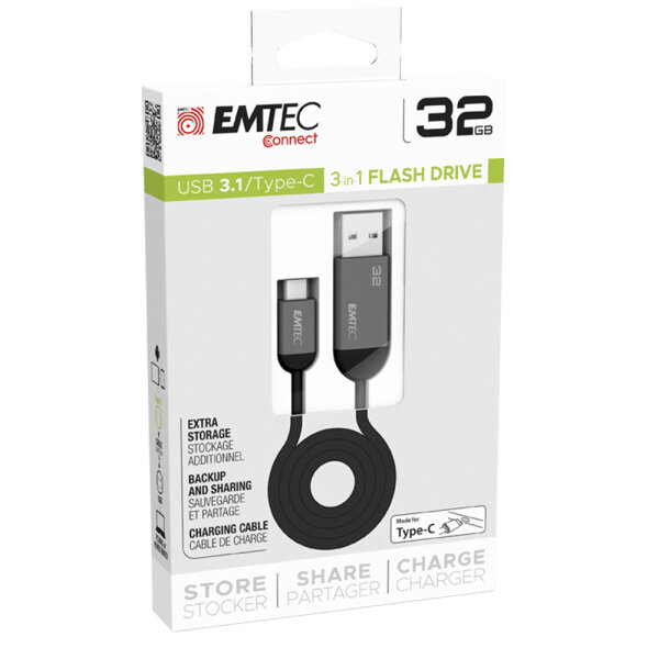 EMTEC EXTERNAL MEMORY ADAPTER MOBILE & GO 32GB USB to TYPE C T750