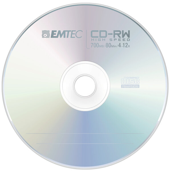 EMTEC CD-RW 700MB / 80 MIN 4-12x SLIM 5pcs JEWEL CASE