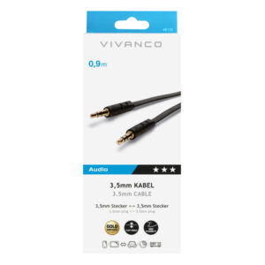 VIVANCO AUDIO CONNECTION FLAT CABLE 3.5mm JACK to 3.5mm JACK 0.9m