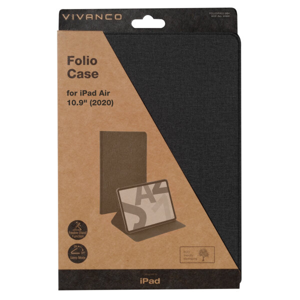 VIVANCO TABLET FOLIO CASE IPAD 10.9 (2020-2022) with PEN HOLDER black