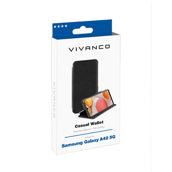 VIVANCO CASUAL WALLET BOOK CASE SAMSUNG A42 black