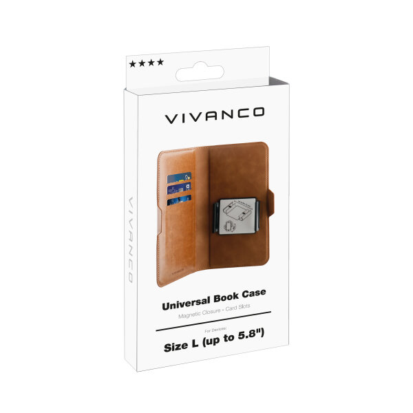 VIVANCO UNIVERSAL BOOK CASE (SIZE L) 4.7–5.1 brown