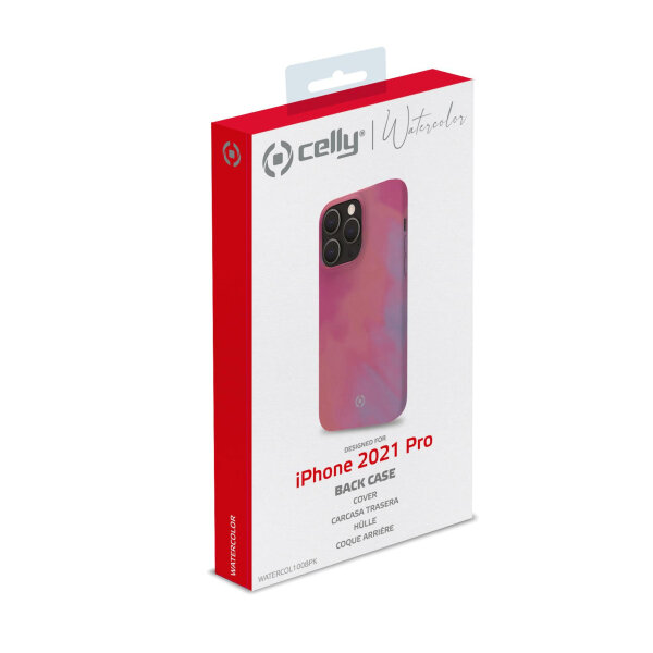 CELLY WATERCOLOR IPHONE 13 PRO pink backcover