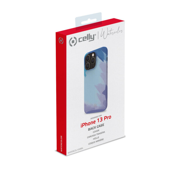 CELLY WATERCOLOR IPHONE 13 PRO blue backcover