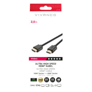 VIVANCO ULTRA HIGH SPEED HDMI CABLE 8K 48Gbit/s 2m