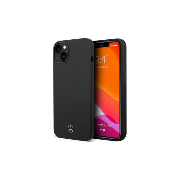 MERCEDES SILICONE LINE FOR IPHONE 14 PLUS MEHCP14MSILBK black backcover