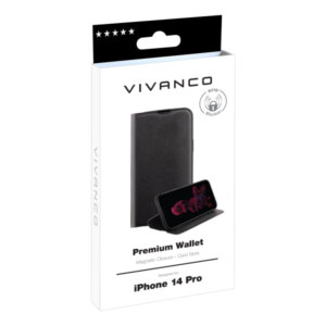 VIVANCO PREMIUM WALLET BOOK CASE IPHONE 14 PRO black