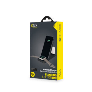 Ksix Qi STATION 3IN1 CHARGER FOR SMARTPHONE, AIRPODS, APPLE WATCH(series 1-7) FAST CHARGE Black