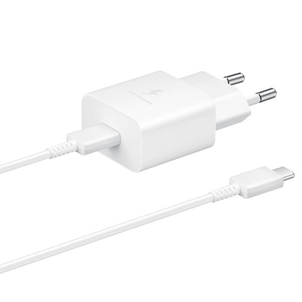 ORIGINAL SAMSUNG FAST TRAVEL CHARGER 15W + TYPE C DATA CABLE white