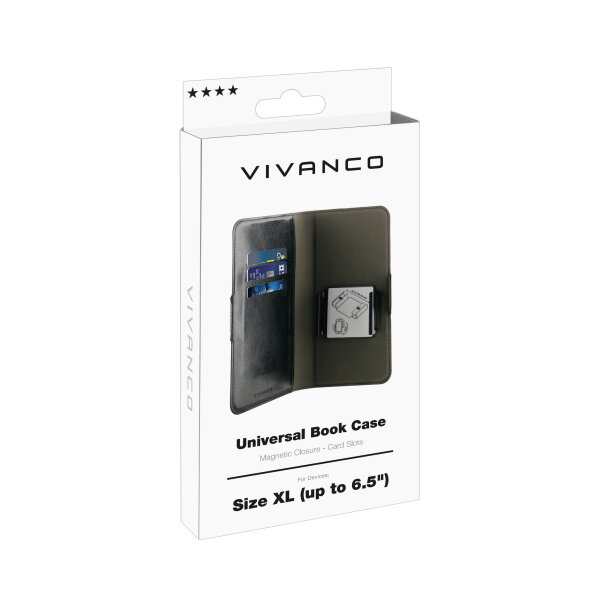 VIVANCO UNIVERSAL BOOK CASE (SIZE XL) 6.0–6.5 black