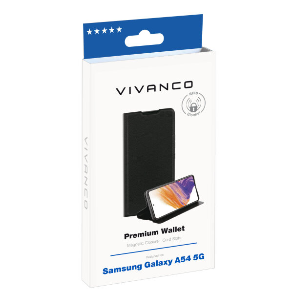 VIVANCO PREMIUM WALLET BOOK CASE SAMSUNG A54 5G black
