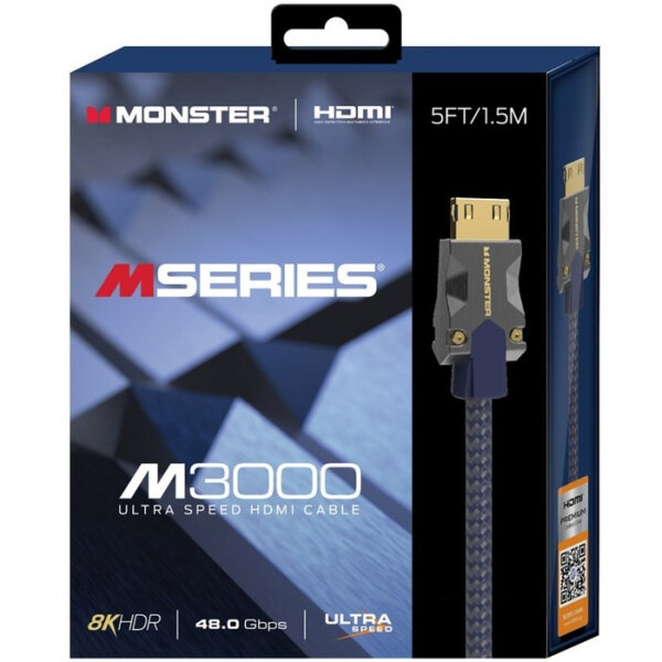 MONSTER ULTRA SPEED CABLE HDMI M3000 UHD 8K DOLBY VISION HDR 48GBPS 1.5M