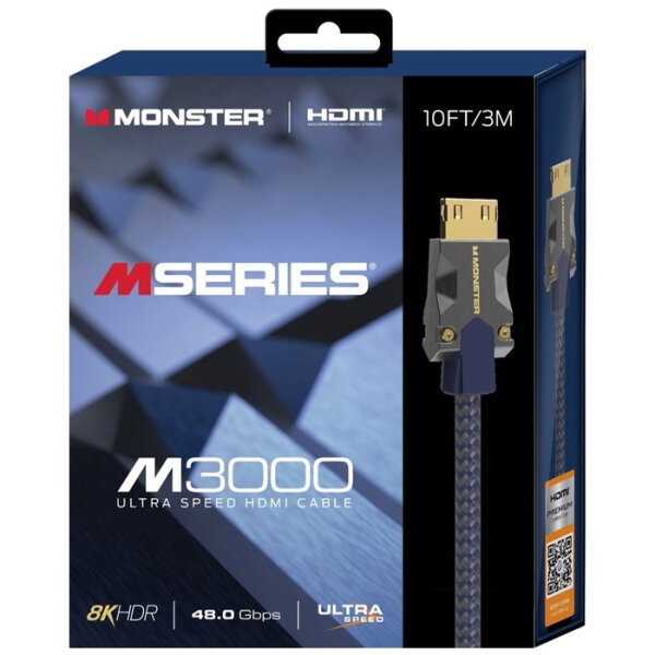 MONSTER ULTRA SPEED CABLE HDMI M3000 UHD 8K DOLBY VISION HDR 48GBPS 3M