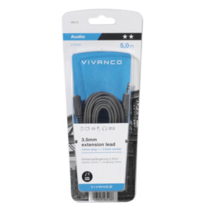 VIVANCO AUDIO CABLE EXTENTION 3.5mm plug - 3.5mm socket 5m black