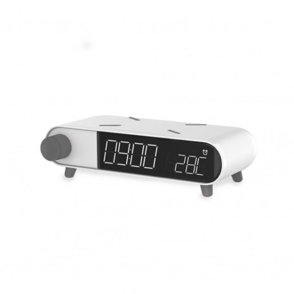 Ksix Qi ALARM CLOCK RETRO WIRELESS CHARGER 10W white