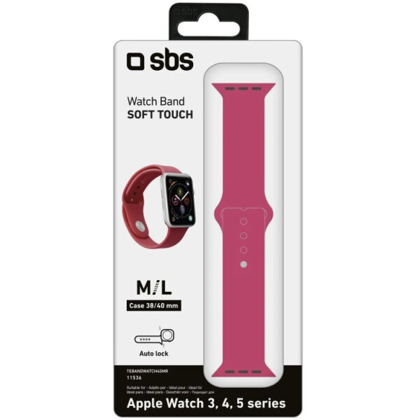 SBS BAND FOR APPLE WATCH 4 / 5 / 6 / 7 / SE (44 MM) M red