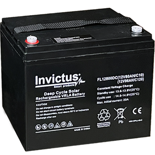 INVICTUS FL12-80 SOLAR ΜΠΑΤΑΡΙΑ ΜΟΛΥΒΔΟΥ 80AH 12V INVICTUS