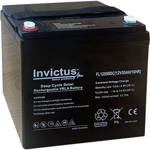 INVICTUS FL12-55 SOLAR ΜΠΑΤΑΡΙΑ ΜΟΛΥΒΔΟΥ 55AH 12V INVICTUS