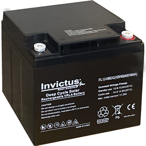 INVICTUS FL12-45 SOLAR ΜΠΑΤΑΡΙΑ ΜΟΛΥΒΔΟΥ 45AH 12V INVICTUS