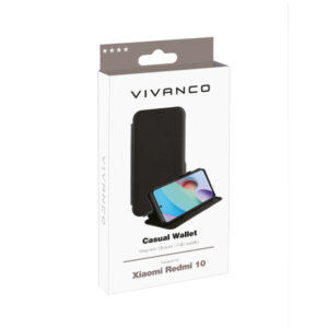 VIVANCO CASUAL WALLET BOOK CASE XIAOMI REDMI 10 black