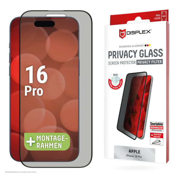 DISPLEX REAL GLASS 3D IPHONE 16 PRO PRIVACY WITH APPLICATOR