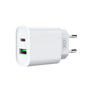 XO TRAVEL CHARGER CE02A QC 3.0 18W 2 PORTS USB/TYPE C white