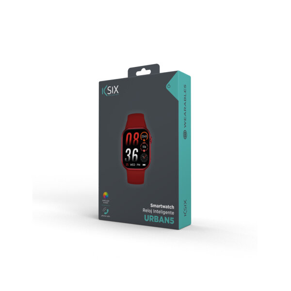 Ksix SMARTWATCH URBAN 5 AMOLED Display 1.96'' red