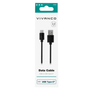 VIVANCO DATA CABLE TYPE C 2m 18W black