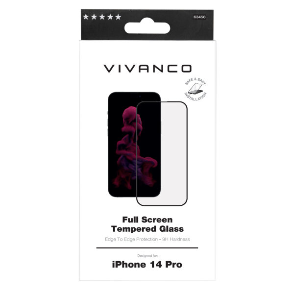 VIVANCO 2.5D JAPAN FULL TEMPERED GLASS IPHONE 14 PRO