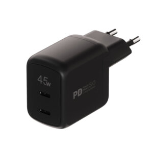 VIVANCO TRAVEL CHARGER PD 45W DUAL GaN black