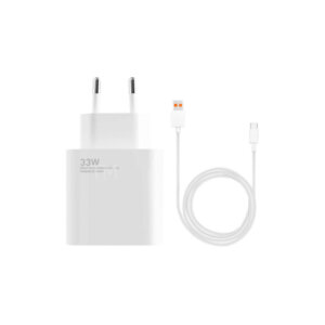 ORIGINAL XIAOMI MI TRAVEL CHARGER 33W + Type C DATA CABLE white