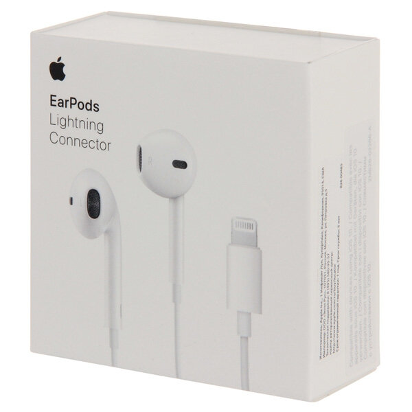 ORIGINAL APPLE HANDSFREE EARPODS STEREO LIGHTNING CONNECTOR white blister