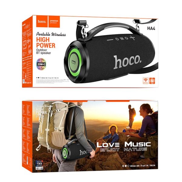 HOCO HA4 SURGE OUTDOOR BLUETOOTH SPEAKER , ΜΑΥΡΟ