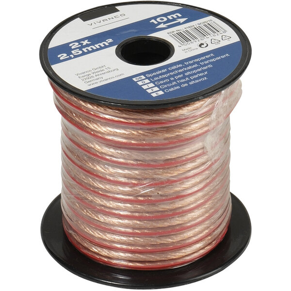 VIVANCO SPEAKER CABLE ON SPOOL 2X2.5qmm TRANSPARENT 10m