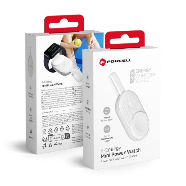 FORCELL F-ENERGY POWERBANK MINI POWER WATCH 1A 2.5W 1200mAh white