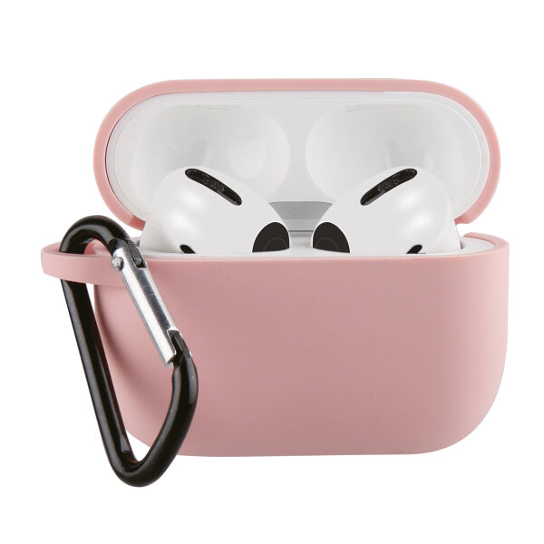 VIVANCO SILICONE CASE FOR AIRPODS 3 WITH CARABINER pink