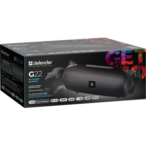 DEFENDER PORTABLE BLUETOOTH SPEAKER G22 20W