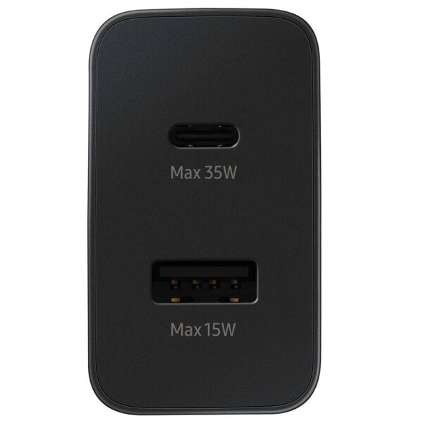 ORIGINAL SAMSUNG FAST TRAVEL CHARGER 1x USB 15W + 1x USB TYPE C 35W black