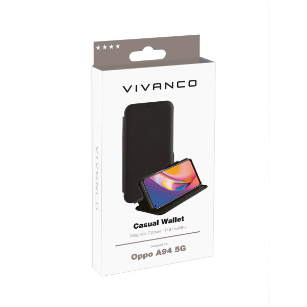 VIVANCO CASUAL WALLET BOOK CASE OPPO A94 5G black