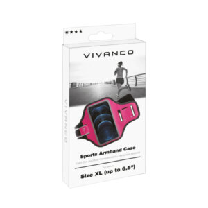 VIVANCO SPORT ARMBAND FOR SMARTPHONES UP TO 6.5 pink