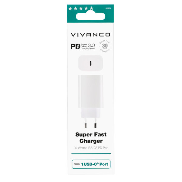 VIVANCO TRAVEL CHARGER 30W PD 3.0 white