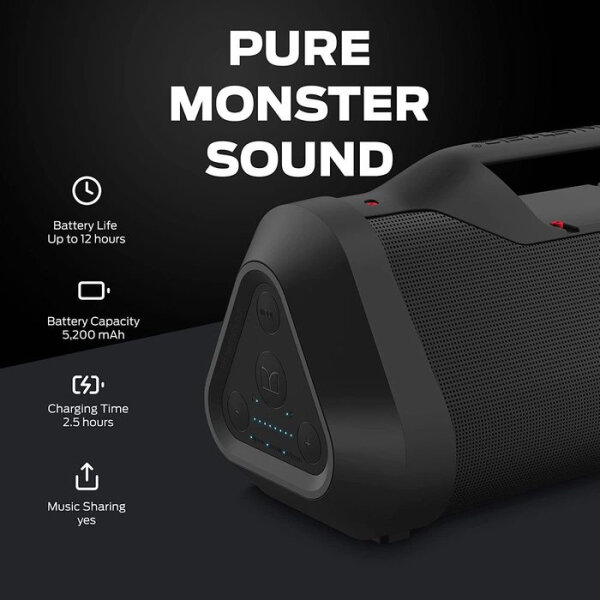 MONSTER BLASTER V3.0 WIRELESS SPEAKER BLUETOOTH BLACK