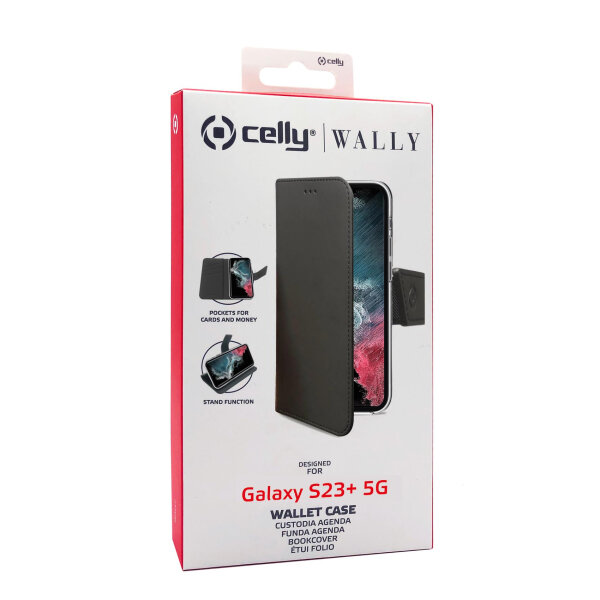 CELLY WALLY BOOK CASE SAMSUNG S23 PLUS black