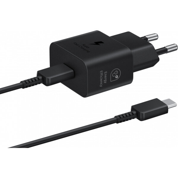 ORIGINAL SAMSUNG FAST TRAVEL CHARGER 15W + TYPE C DATA CABLE black